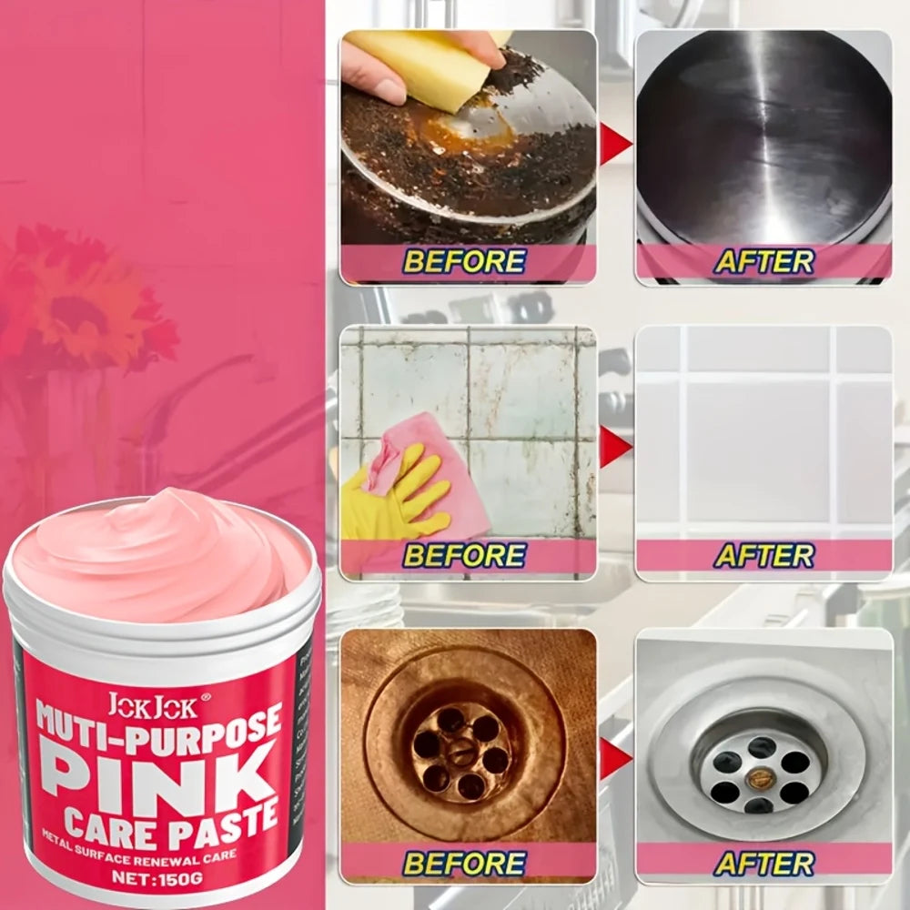 Multi-Purpose Pink Care - Refreshes Metal & Ceramic Surfaces, Gentle Formula with Long-Lasting Scent, Non-Toxic & Paraben-Free F