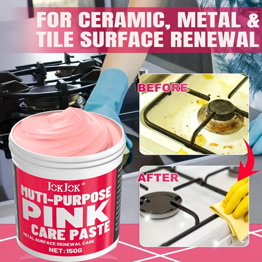 Multi-Purpose Pink Care - Refreshes Metal & Ceramic Surfaces, Gentle Formula with Long-Lasting Scent, Non-Toxic & Paraben-Free F