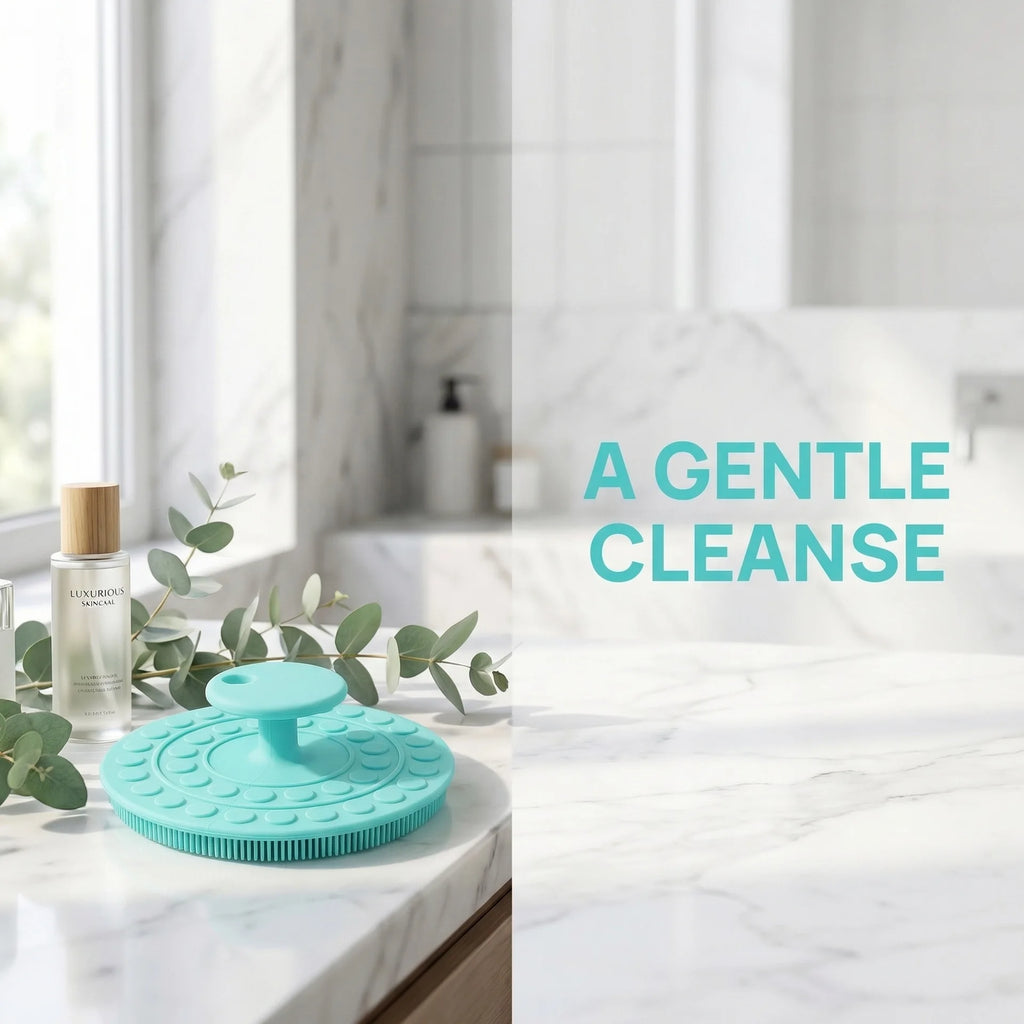 Soft Silicone Body Scrubber Brush – Gentle Exfoliating Shower Cleansing Massager