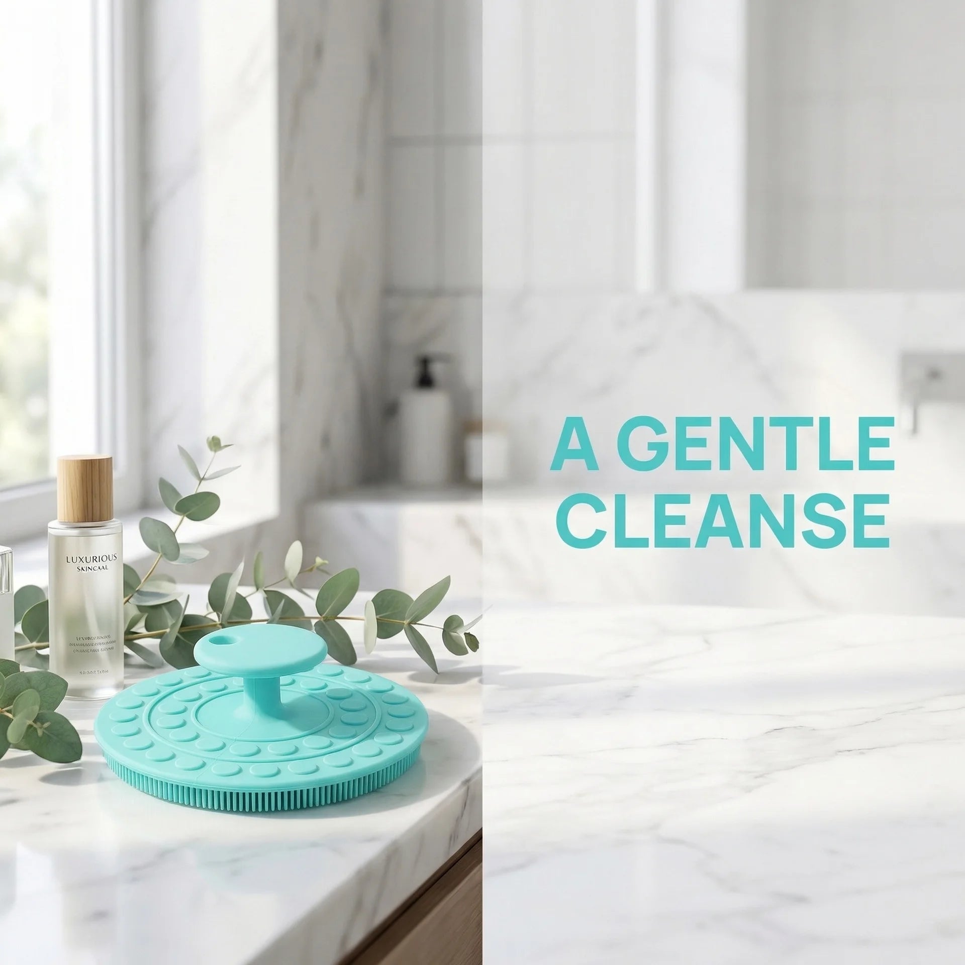 Soft Silicone Body Scrubber Brush – Gentle Exfoliating Shower Cleansing Massager