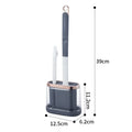 2-in-1 Silicone Toilet Brush with Holder – Wall-Mounted, Anti-Drip, Modern Bathroom Design