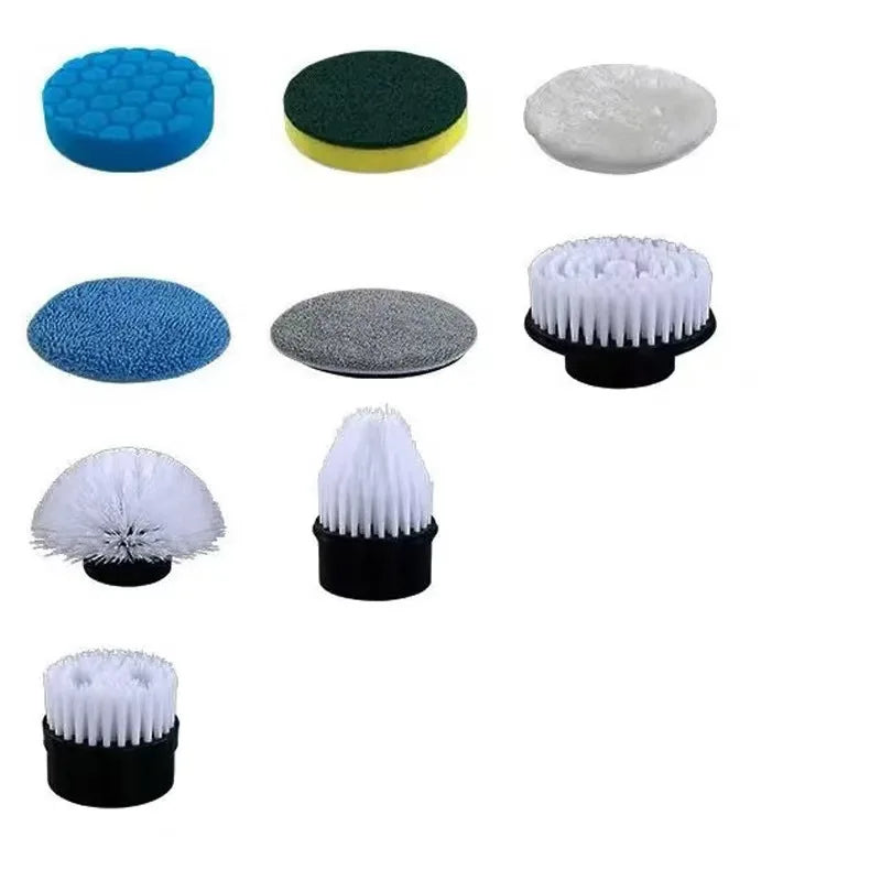 9-Piece Electric Scrubber Replacement Brush Heads – Universal Rotary Cleaning Accessory Kit