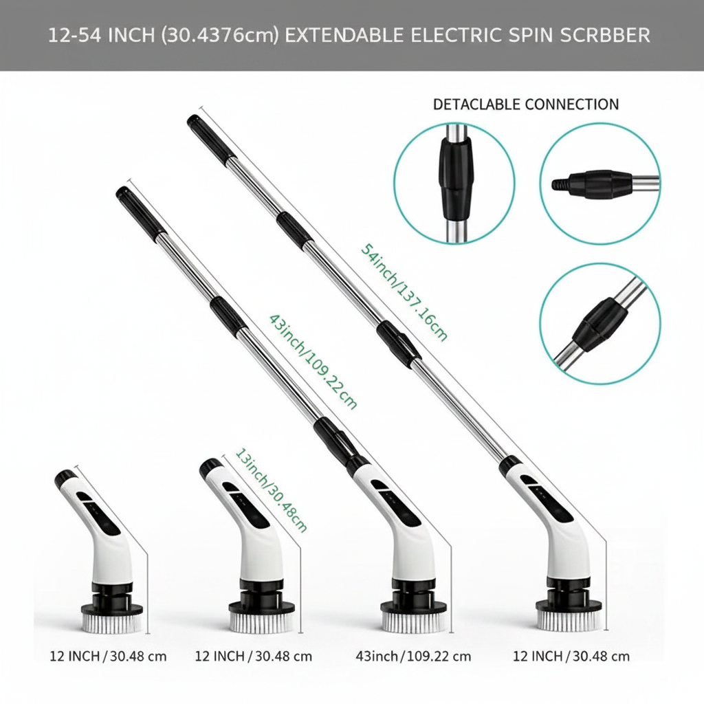 Handle size infographic 12 to 54 inches
