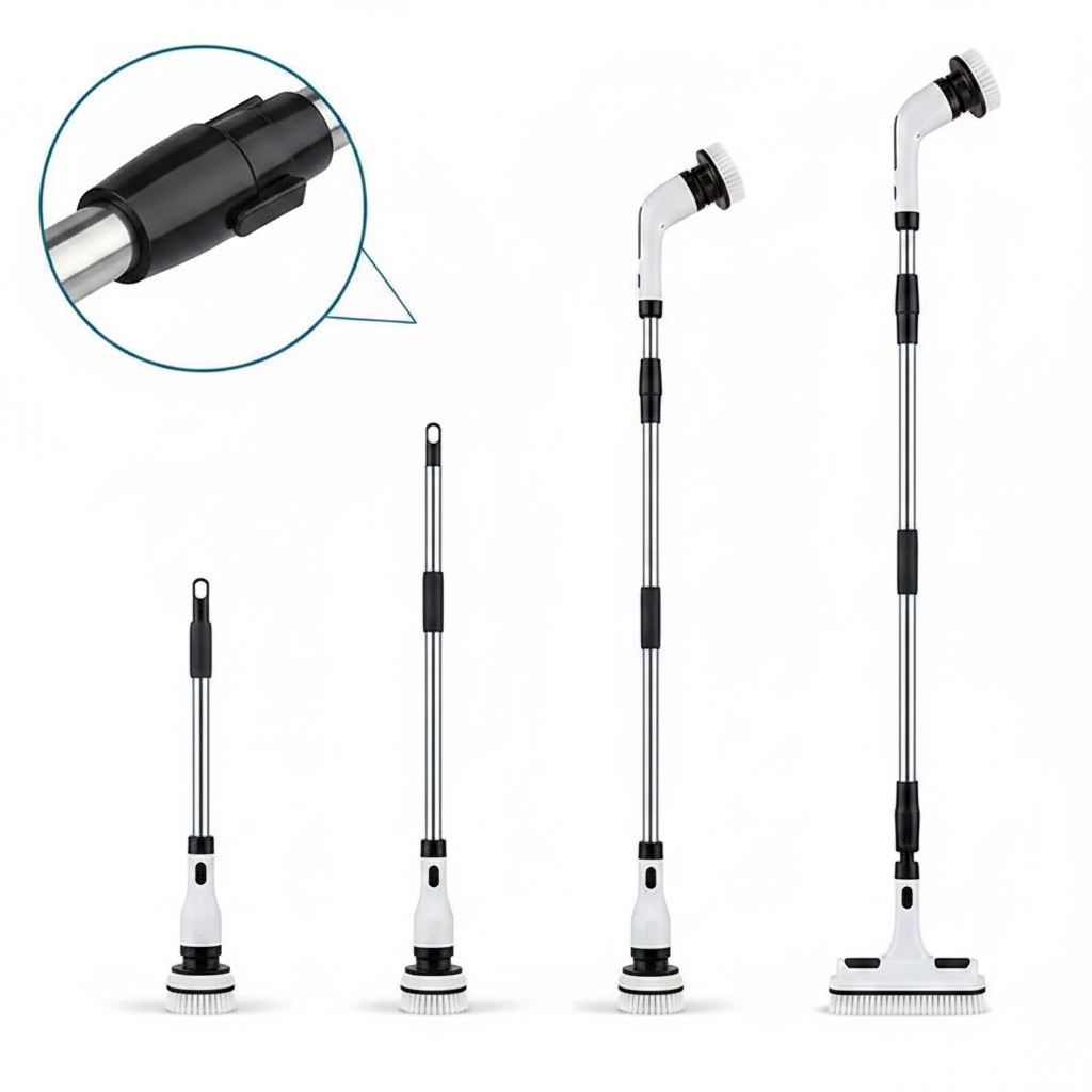 Extendable retractable handle at different lengths